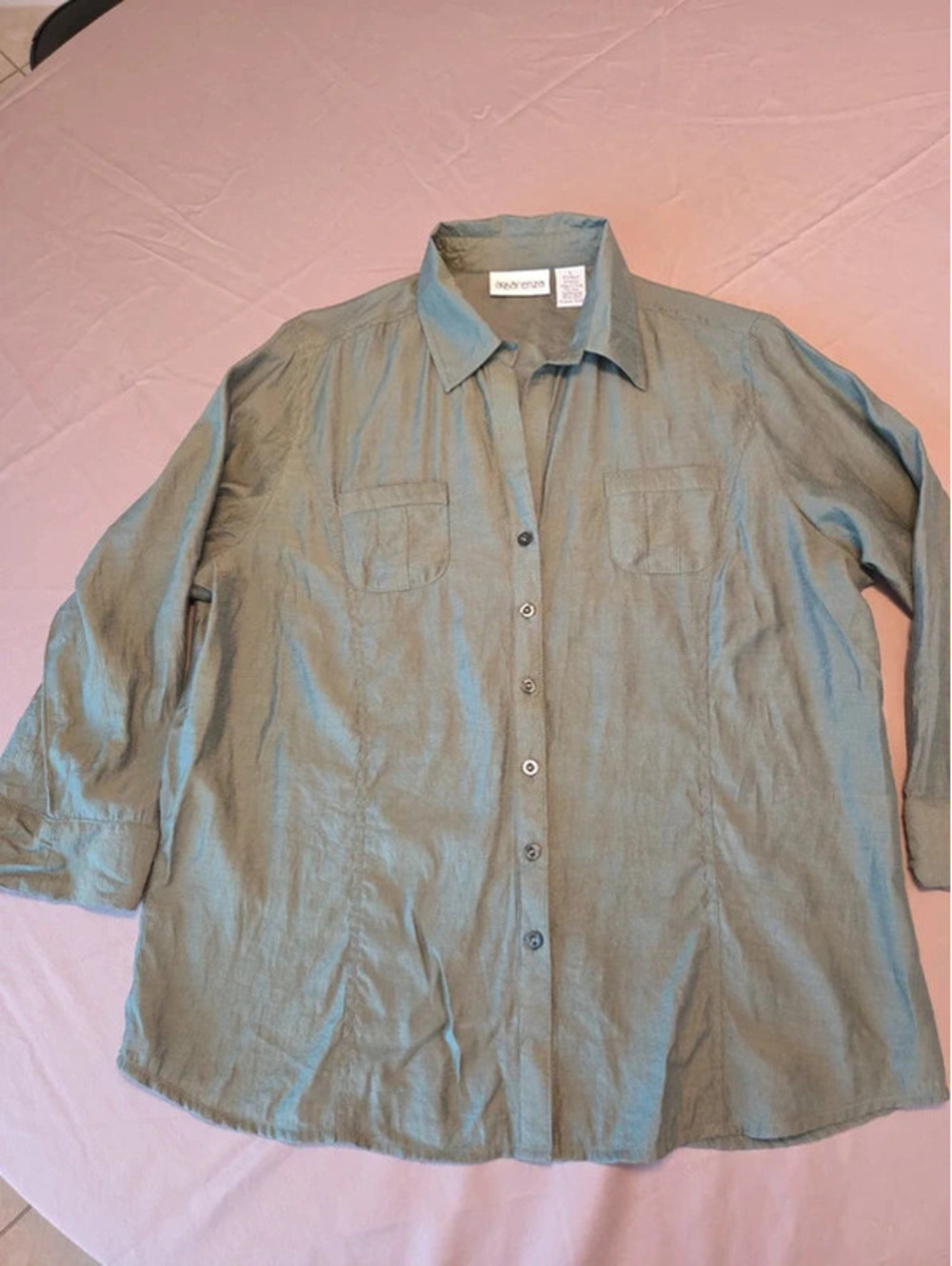 Apparenza Women's Dark Green Blouse Size Large, Very Good Condition